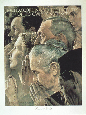 Norman Rockwell - "Freedom of Worship"